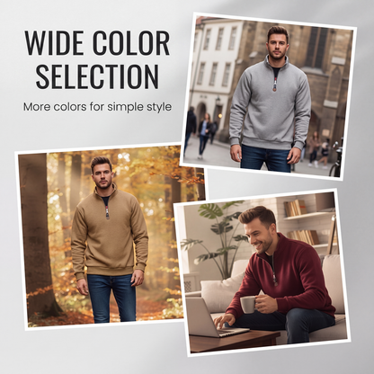 ✨Men's Stand Collar Quarter-Zip Pullover – Smart, Cosy & Effortlessly Versatile