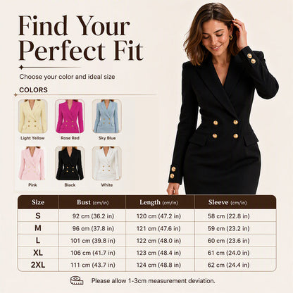 ⌛Limited-Time Offer-Women's Double-Breasted Blazer Dress