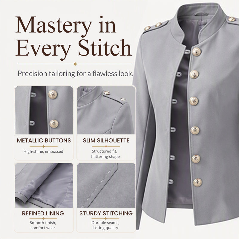 Women's Elegant Slim Fit Blazer with Gold Buttons