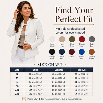 Women's Elegant Slim Fit Blazer with Gold Buttons