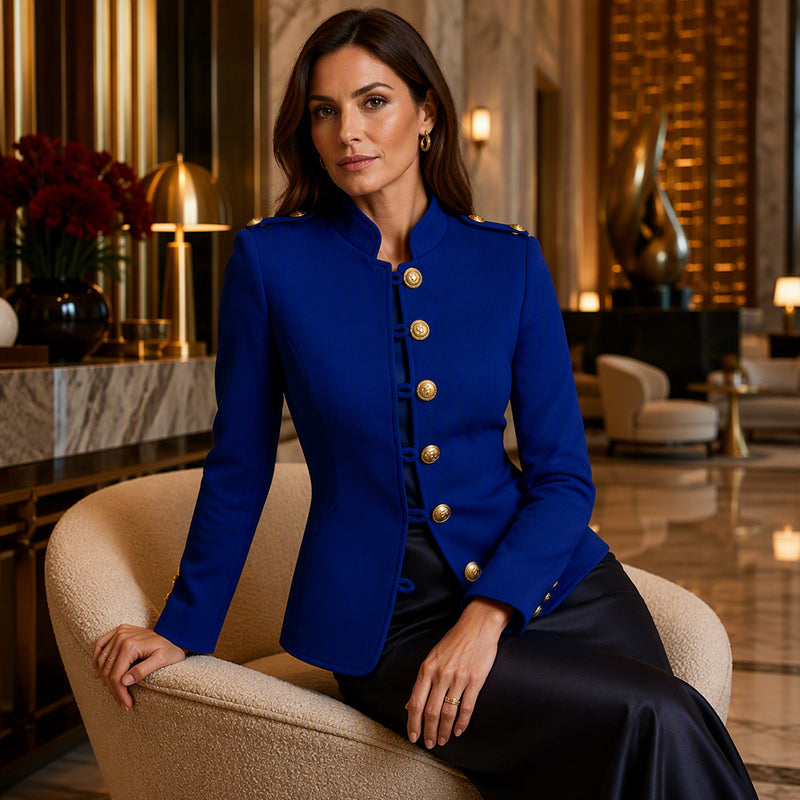 Women's Elegant Slim Fit Blazer with Gold Buttons