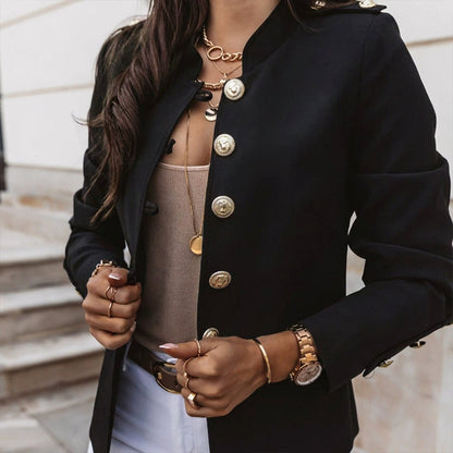 Women's Elegant Slim Fit Blazer with Gold Buttons