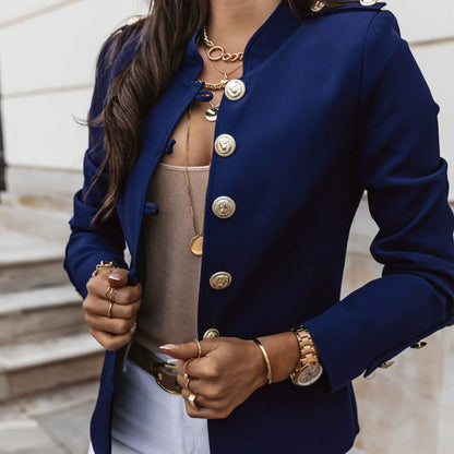 Women's Elegant Slim Fit Blazer with Gold Buttons