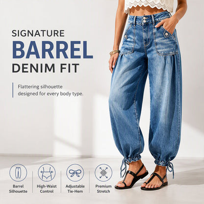 ✨Women's High Waisted Stretchy Barrel Jeans