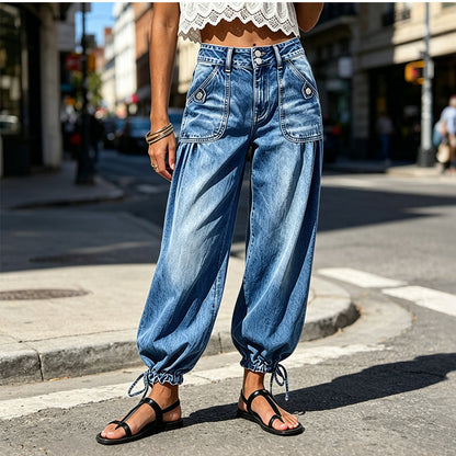 ✨Women's High Waisted Stretchy Barrel Jeans
