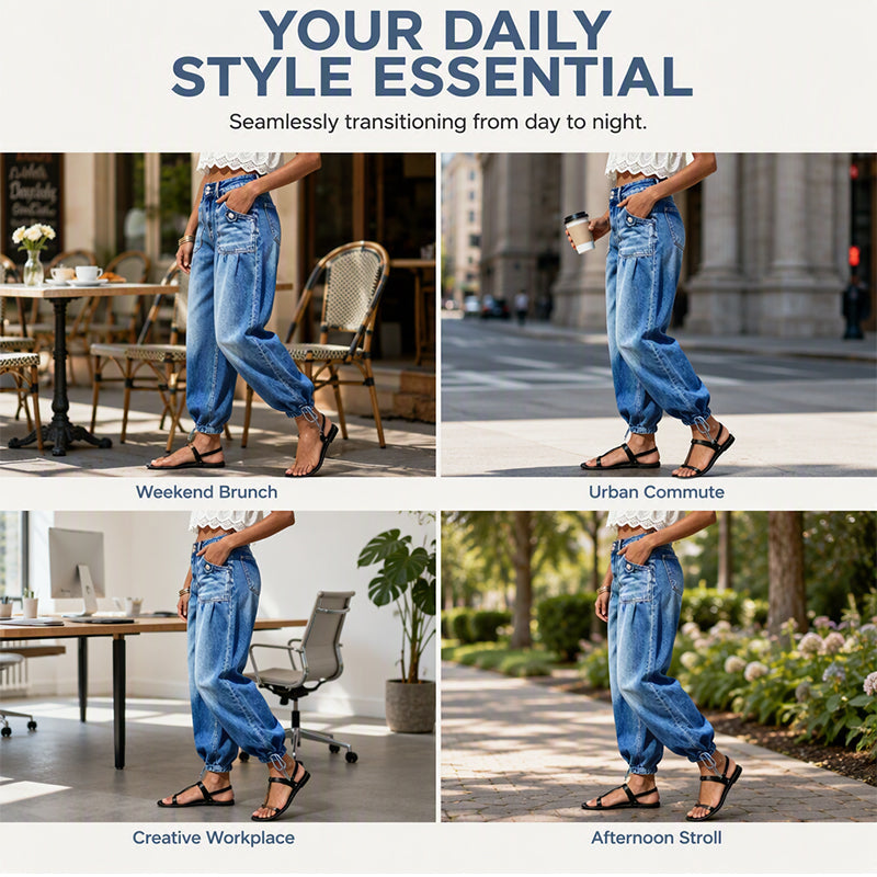 ✨Women's High Waisted Stretchy Barrel Jeans