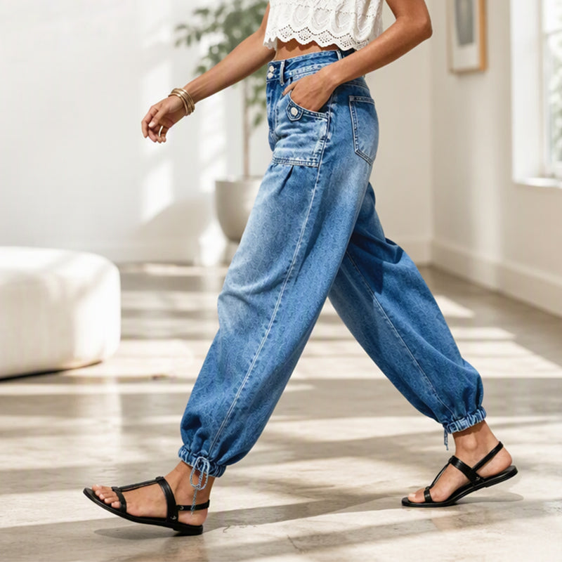 ✨Women's High Waisted Stretchy Barrel Jeans