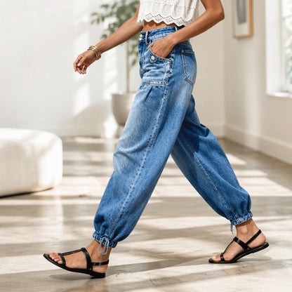 ✨Women's High Waisted Stretchy Barrel Jeans