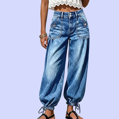 ✨Women's High Waisted Stretchy Barrel Jeans