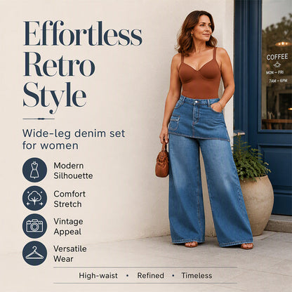 Women's Layered Skirt Over Denim Jeans