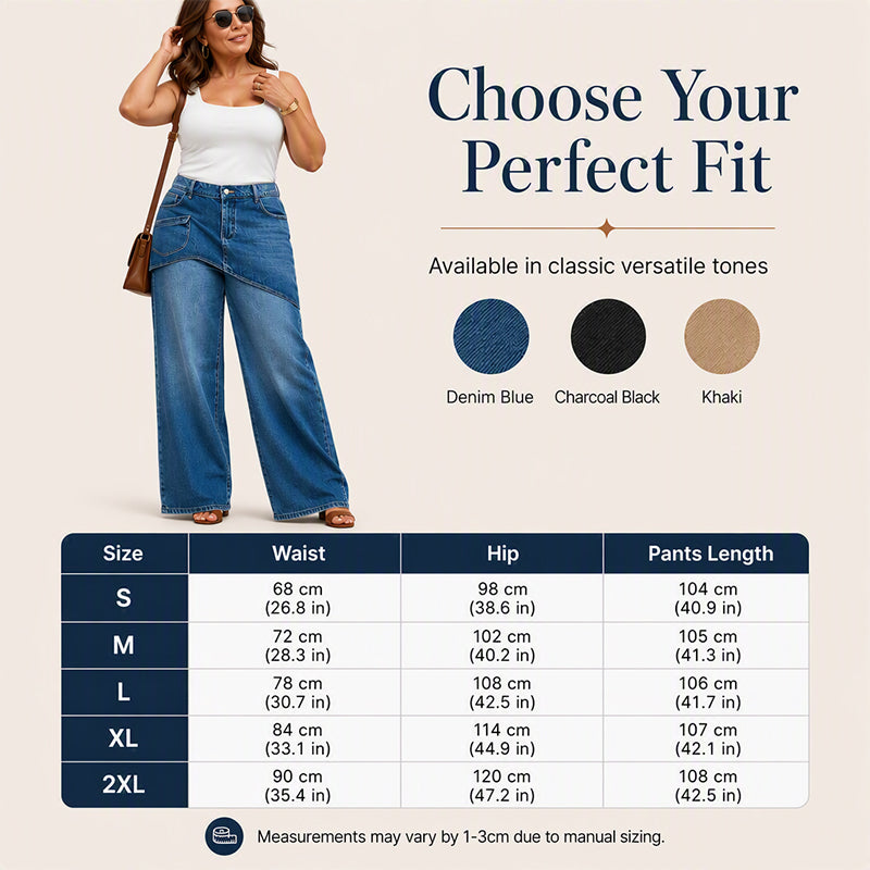 Women's Layered Skirt Over Denim Jeans