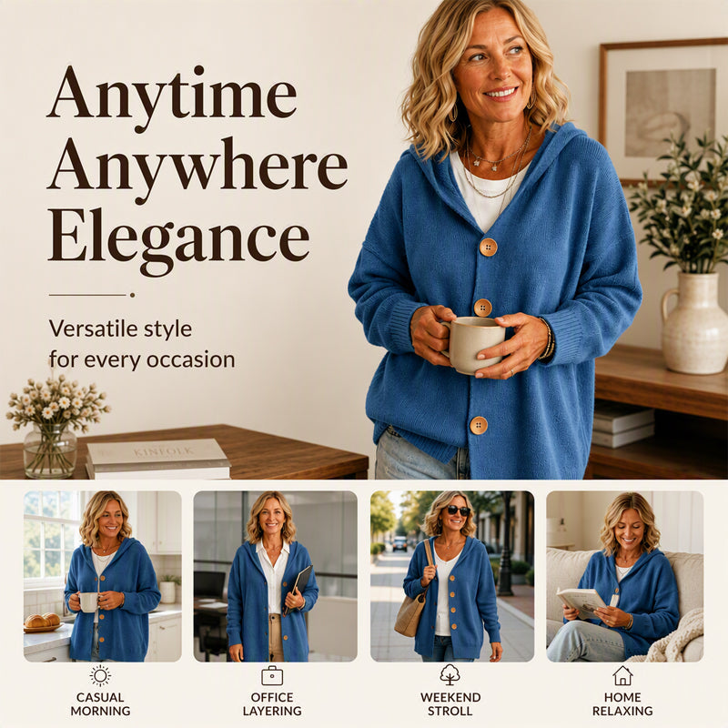 ✨👚Women's Casual Hooded Sweater Cardigan