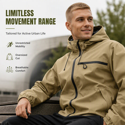 🍂 Men's Outdoor Waterproof Hooded Jacket – Windproof Protection & Everyday Comfort