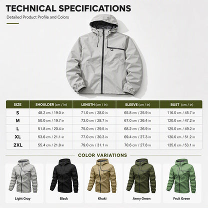 🍂 Men's Outdoor Waterproof Hooded Jacket – Windproof Protection & Everyday Comfort