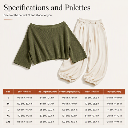 Women's Off-Shoulder Knit Top & Casual Pants Set