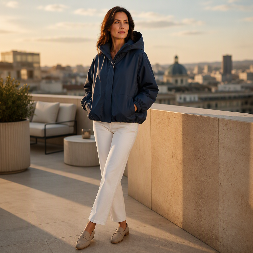 Women's Lightweight Short Windbreaker Jacket 