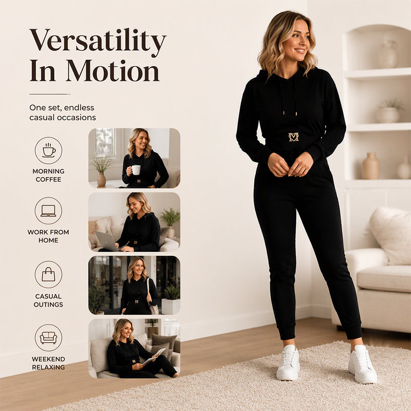 🍁New Fall Collection-Women's Cinched Waist Hoodie & Pants Set