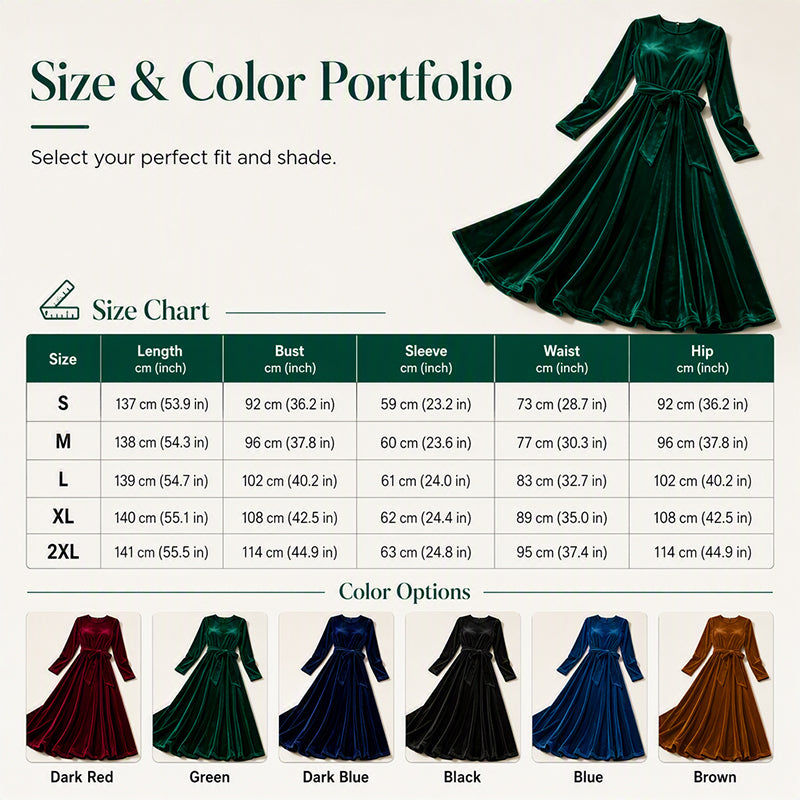 🍁New Fall Collection-Women's Elegant Velvet Long Sleeve Maxi Dress