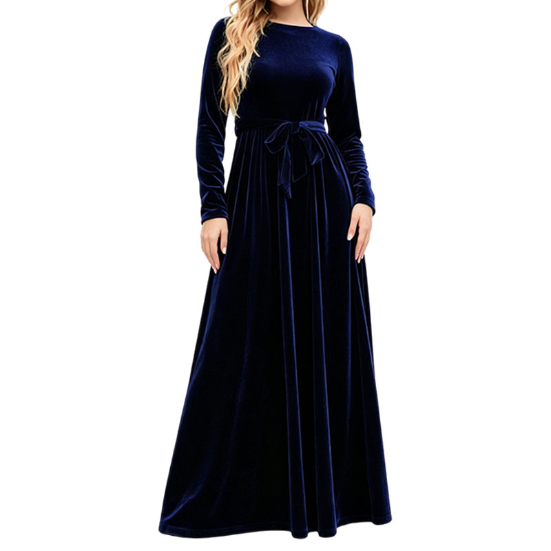 🍁New Fall Collection-Women's Elegant Velvet Long Sleeve Maxi Dress