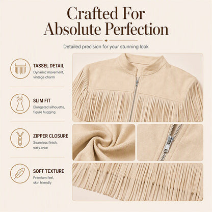 Women‘s Western Faux Suede Fringe Dress