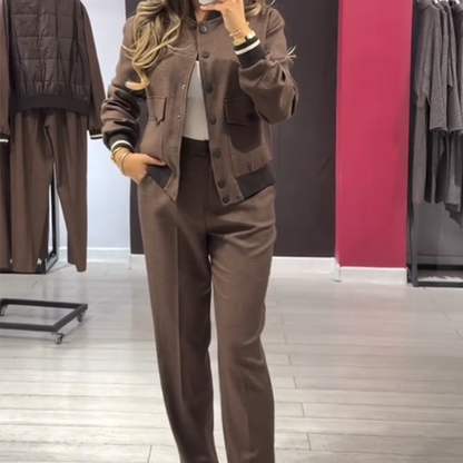 Women's Casual Jacket and Pants Set