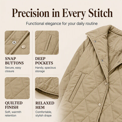 ❄️ Quilted Warmth, Easy Coverage | Women's Diamond-Quilted Hooded Coat