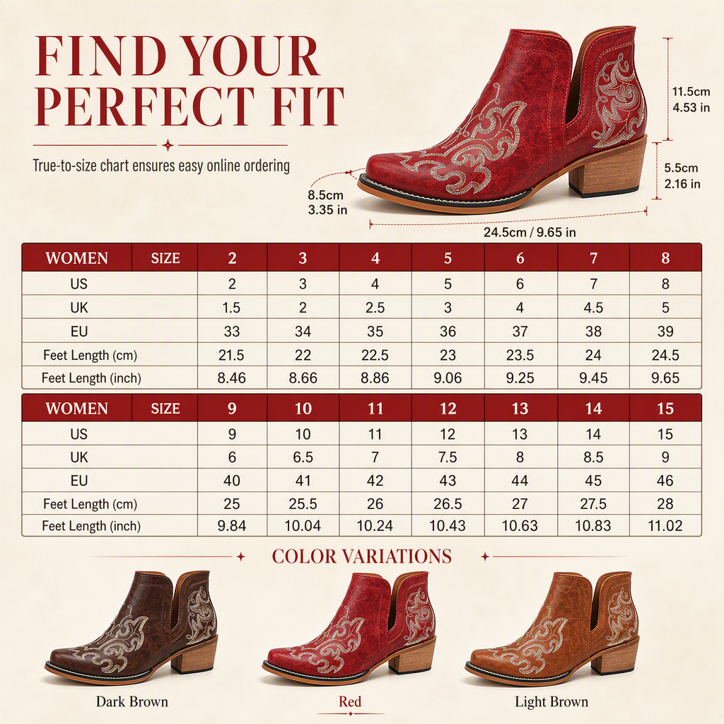 Women's Retro V-Cut Block Heel Martin Boots Plus Size Fall Winter Solid Color and Floral Print Ankle Boots