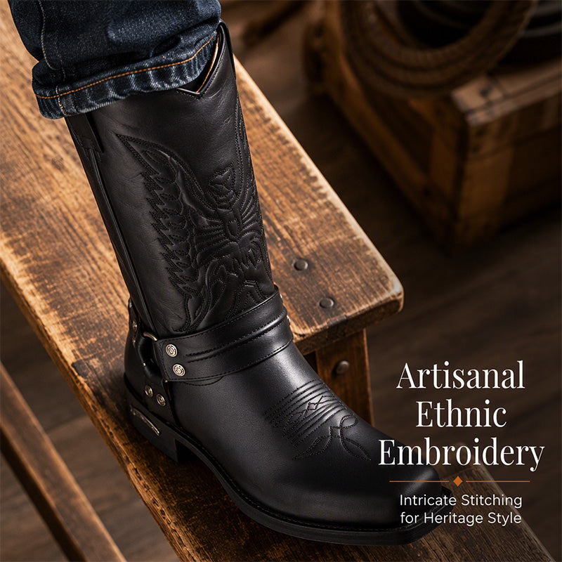 Men's Square Toe Western Cowboy Boots【FREE SHIPPING】