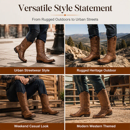 Men's Square Toe Western Cowboy Boots【FREE SHIPPING】