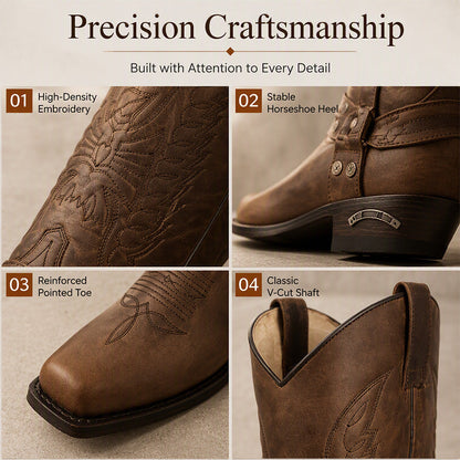 Men's Square Toe Western Cowboy Boots【FREE SHIPPING】