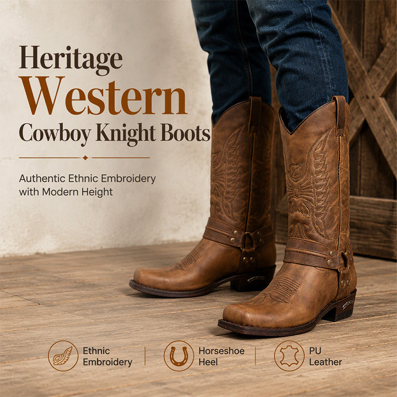 Men's Square Toe Western Cowboy Boots【FREE SHIPPING】