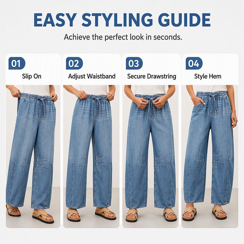 ✨Women's Casual Relaxed Fit Wide Leg Denim Pants✨