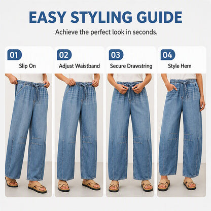 ✨Women's Casual Relaxed Fit Wide Leg Denim Pants✨