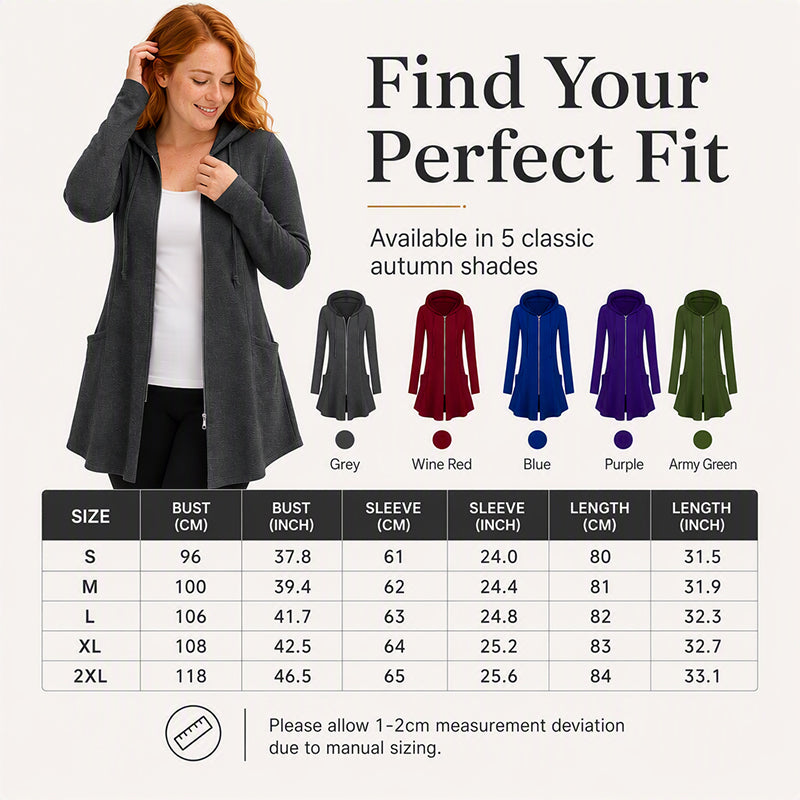 🧥 Easy Coverage, Everyday Comfort | Women's Mid-Length Zip-Up Hooded Jacket
