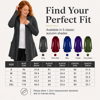 🧥 Easy Coverage, Everyday Comfort | Women's Mid-Length Zip-Up Hooded Jacket