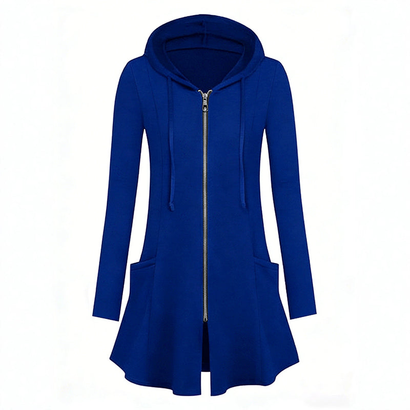🧥 Easy Coverage, Everyday Comfort | Women's Mid-Length Zip-Up Hooded Jacket