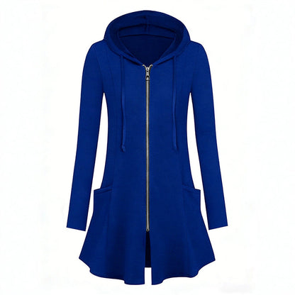 🧥 Easy Coverage, Everyday Comfort | Women's Mid-Length Zip-Up Hooded Jacket