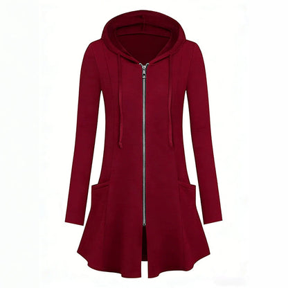 🧥 Easy Coverage, Everyday Comfort | Women's Mid-Length Zip-Up Hooded Jacket