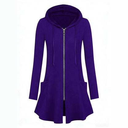 🧥 Easy Coverage, Everyday Comfort | Women's Mid-Length Zip-Up Hooded Jacket
