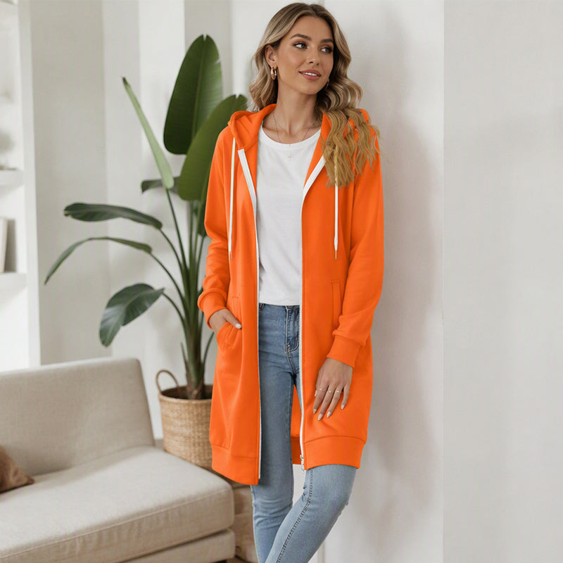 ⏰Last Day Sale 50% Off ✨ Women's Longline Zip Up Hooded Jacket