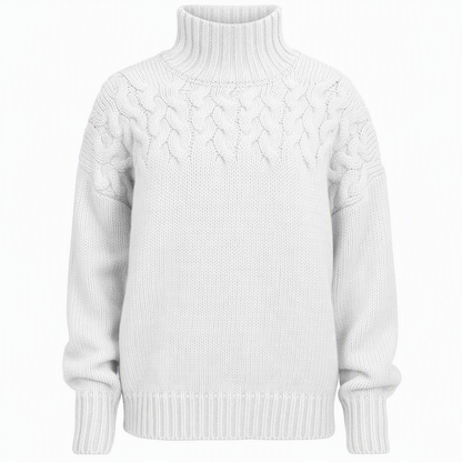Casual Solid Color Turtleneck Knit Pullover