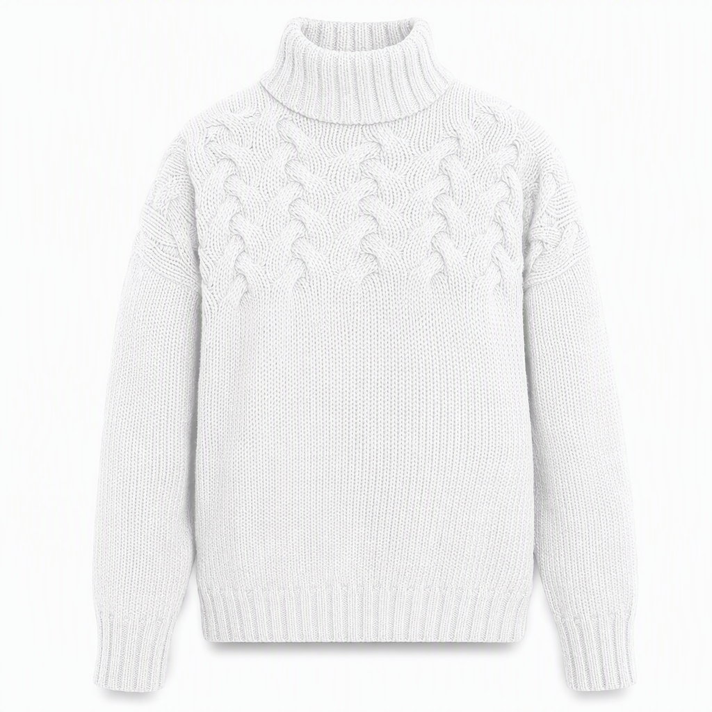 Casual Solid Color Turtleneck Knit Pullover