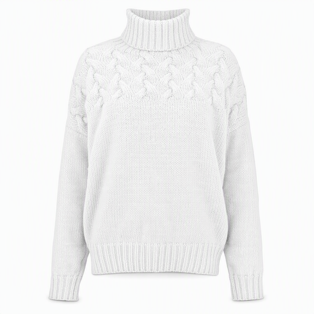 Casual Solid Color Turtleneck Knit Pullover