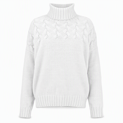 Casual Solid Color Turtleneck Knit Pullover