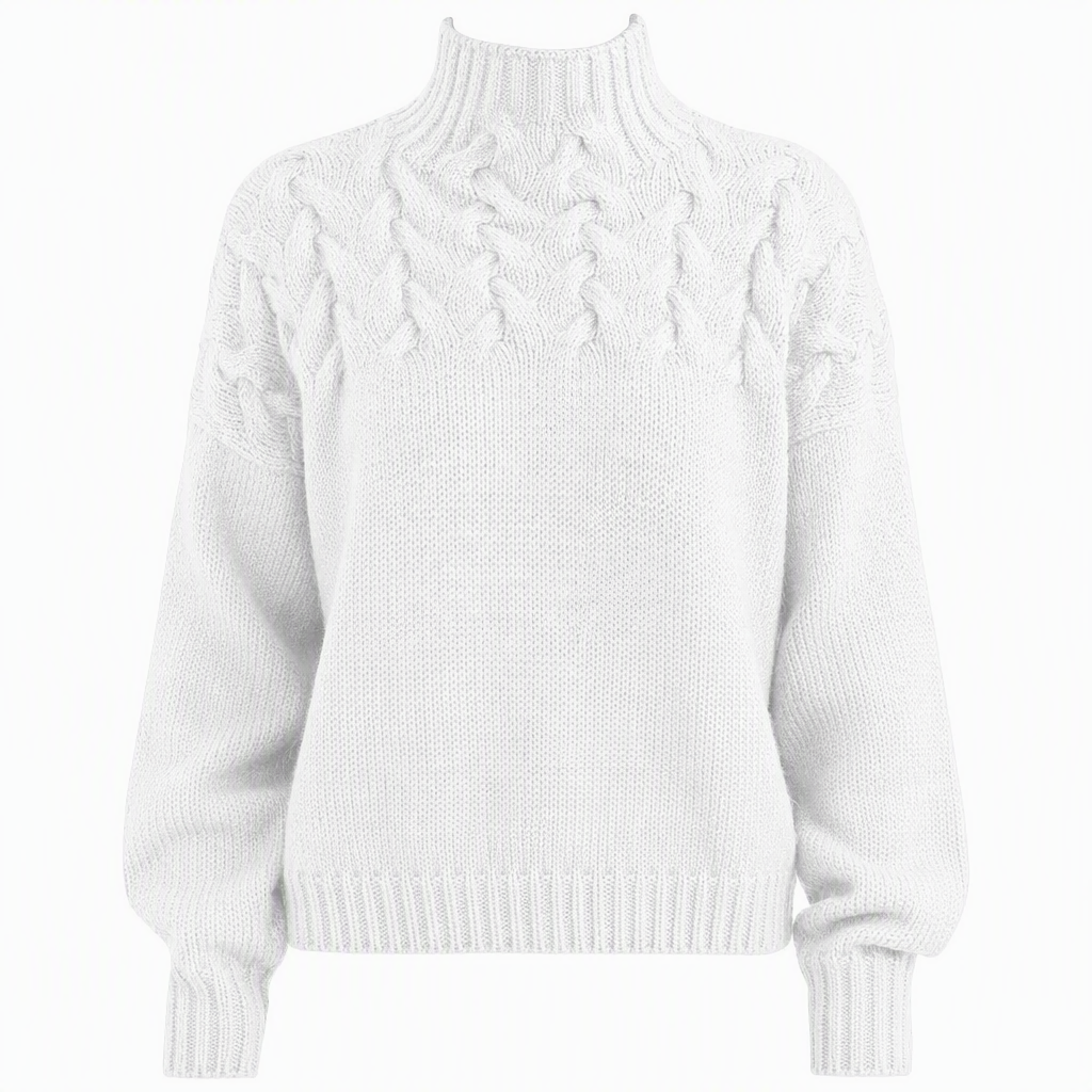 Casual Solid Color Turtleneck Knit Pullover