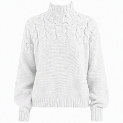 Casual Solid Color Turtleneck Knit Pullover