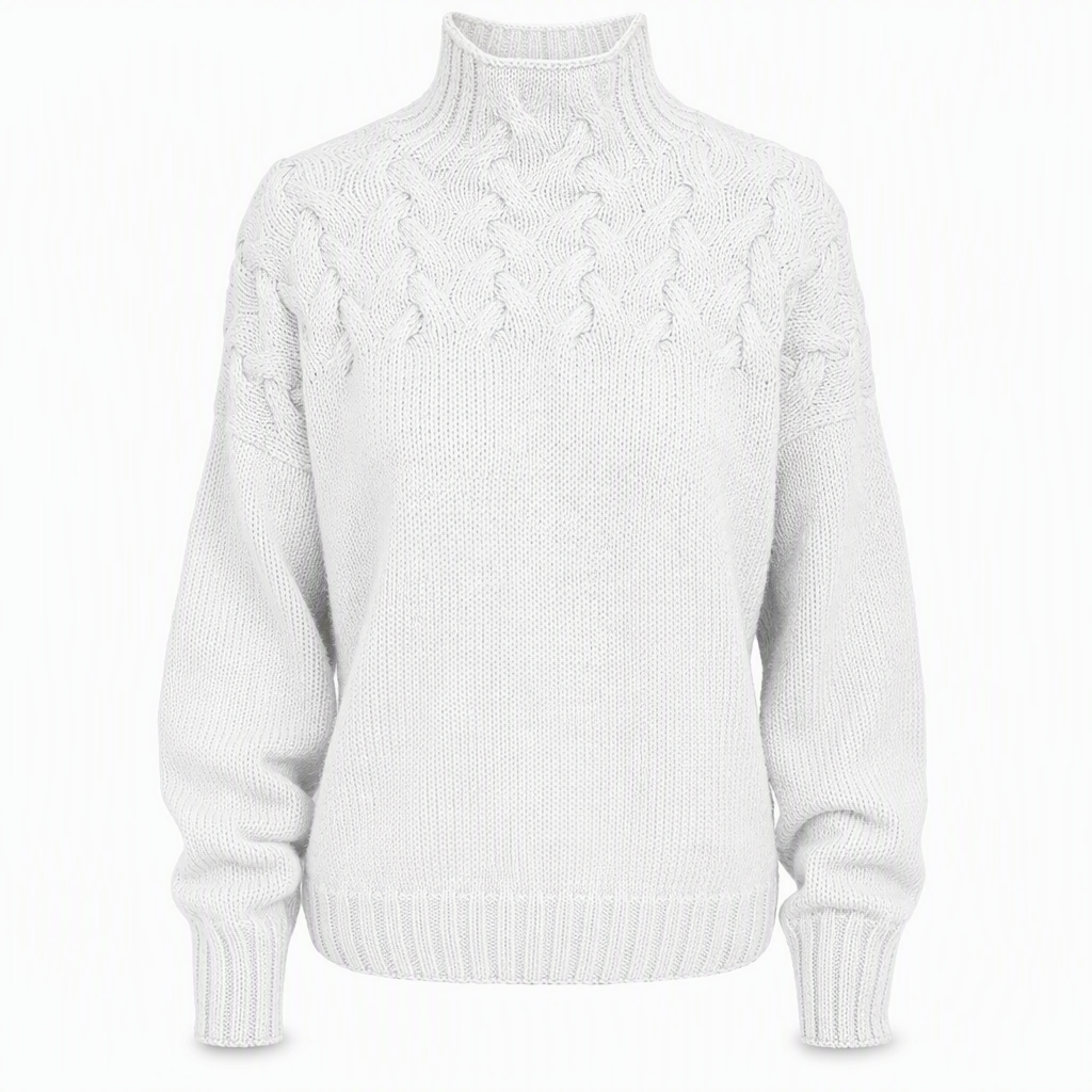 Casual Solid Color Turtleneck Knit Pullover