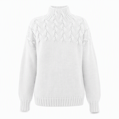 Casual Solid Color Turtleneck Knit Pullover