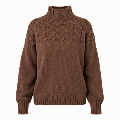 Casual Solid Color Turtleneck Knit Pullover