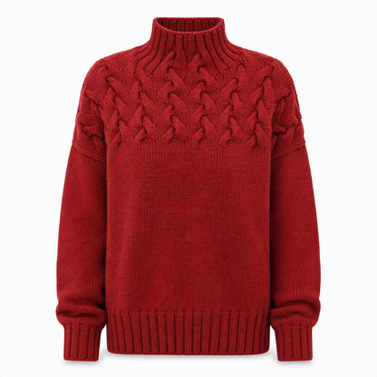 Casual Solid Color Turtleneck Knit Pullover